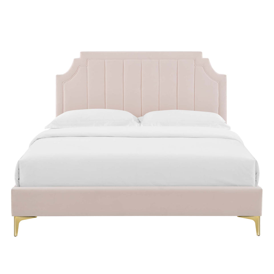 Sienna Performance Velvet Twin Platform Bed by Modway