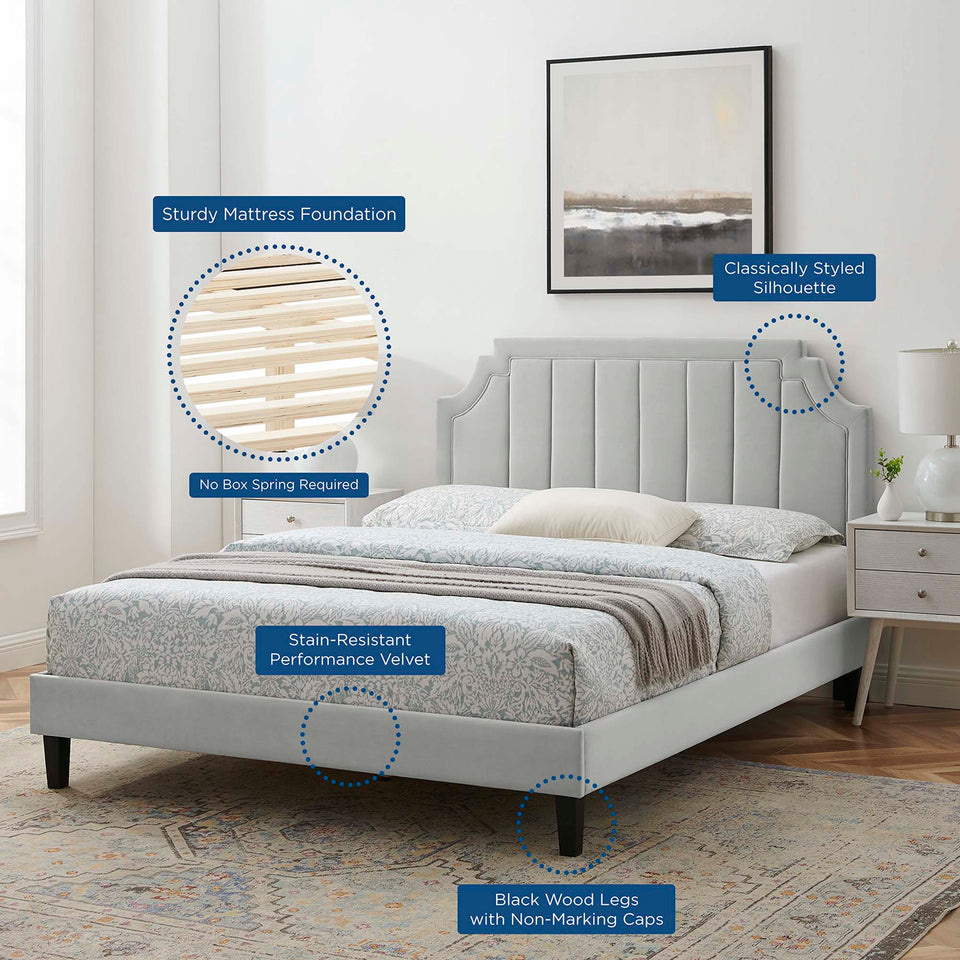 Sienna Performance Velvet Twin Platform Bed by Modway