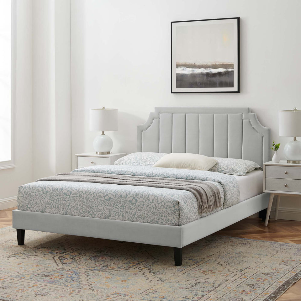 Sienna Performance Velvet Twin Platform Bed by Modway