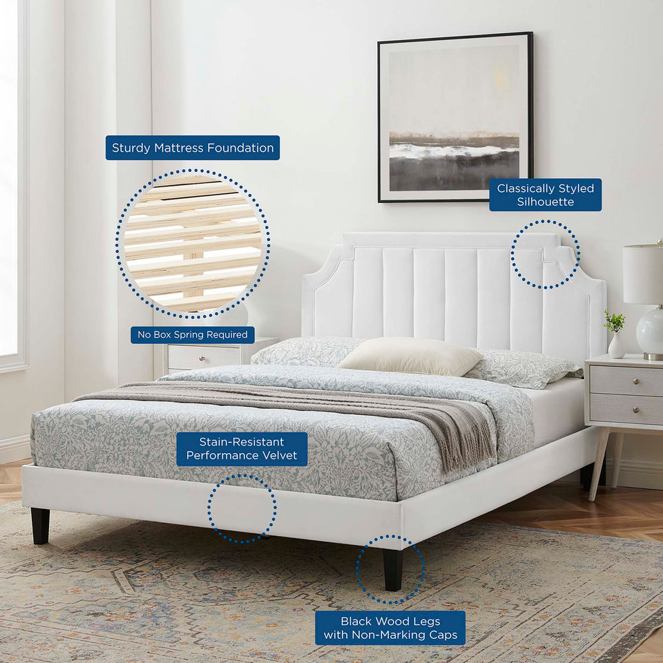 Sienna Performance Velvet Full Platform Bed by Modway