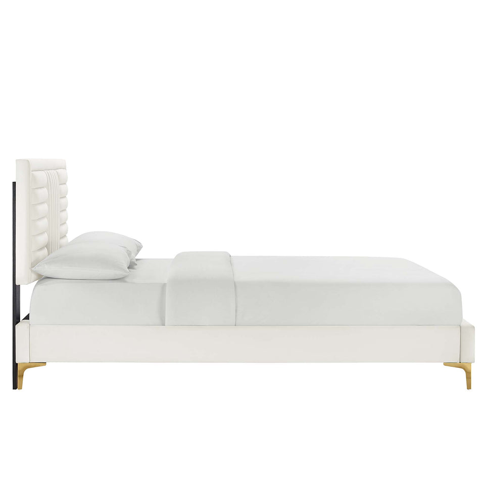 Sofia Channel Tufted Performance Velvet Full Platform Bed by Modway