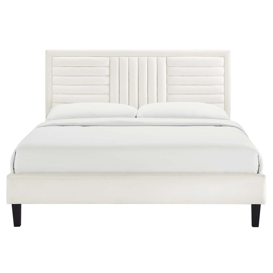 Sofia Channel Tufted Performance Velvet King Platform Bed by Modway
