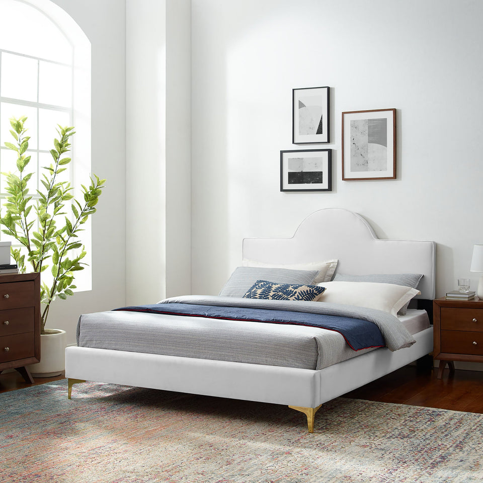 Sunny Performance Velvet Bed by Modway