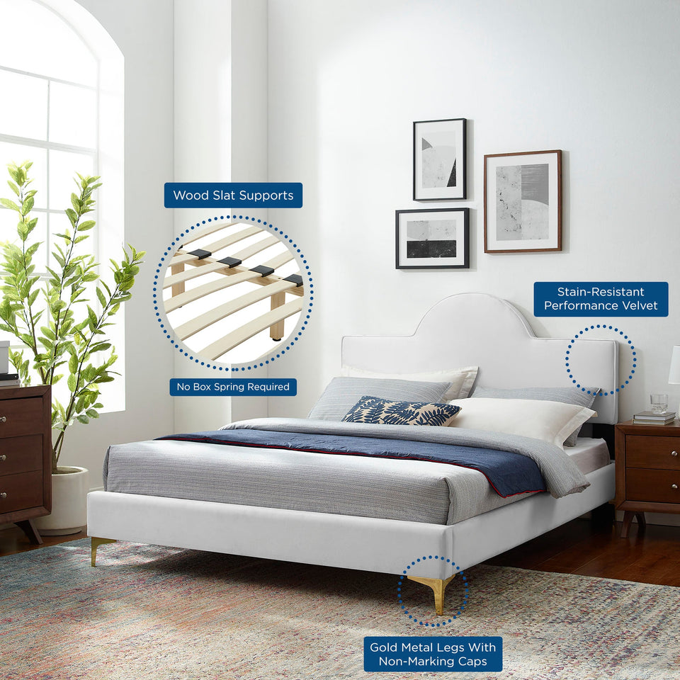 Sunny Performance Velvet Bed by Modway