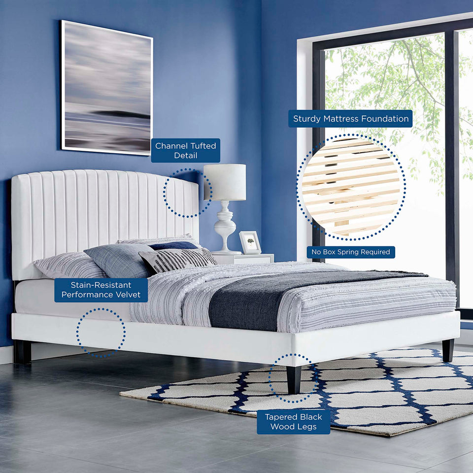 Alessi Performance Velvet Twin Platform Bed by Modway