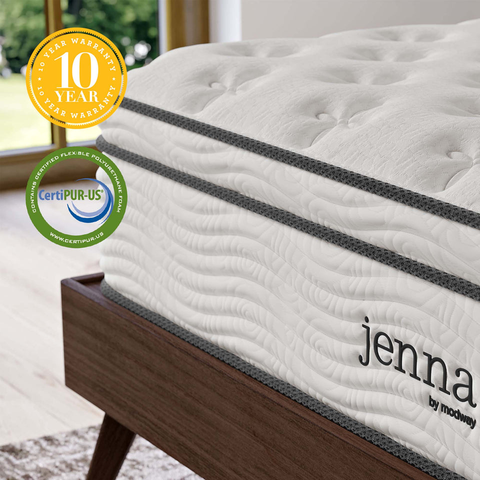 Jenna 12" Innerspring and Foam King Mattress by Modway