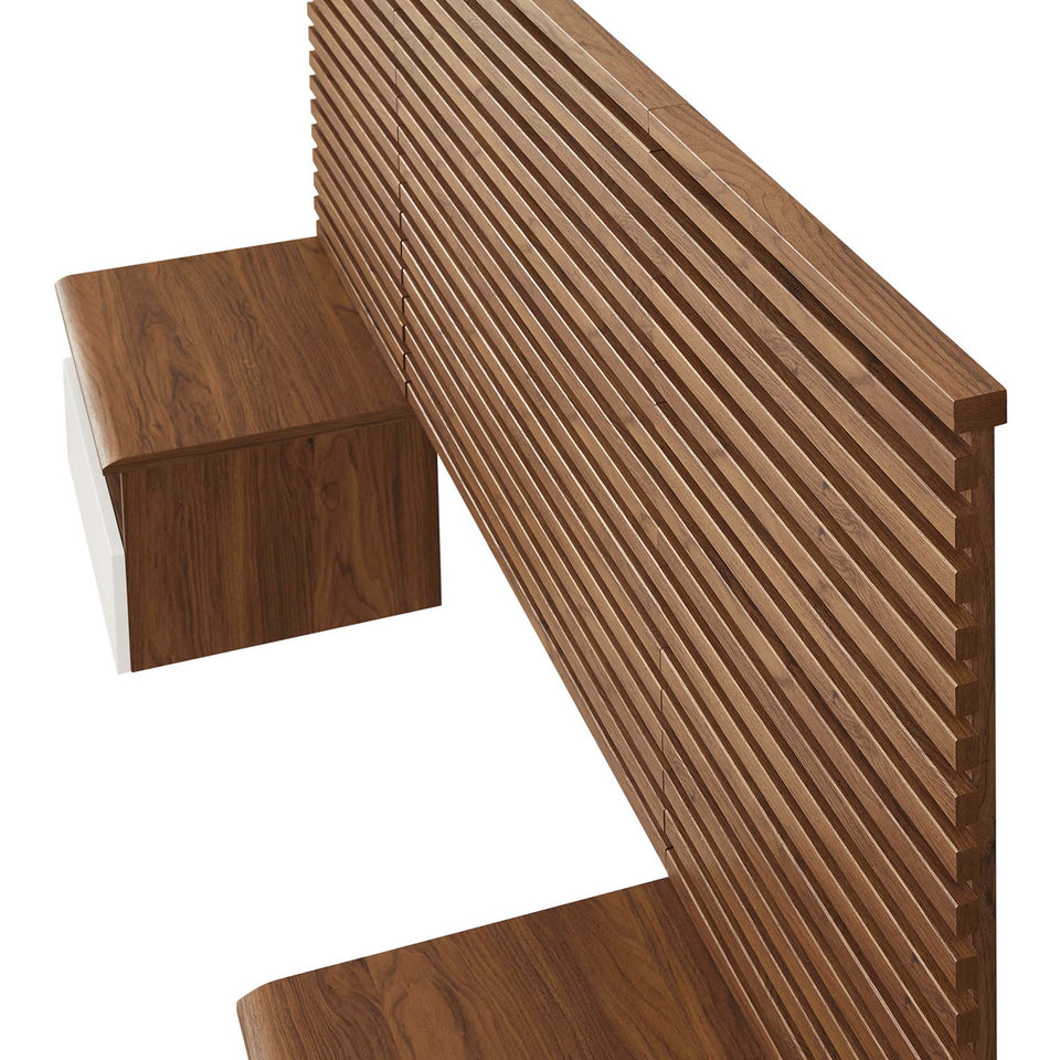 Render Wall Mount Headboard and Modern Nightstands by Modway