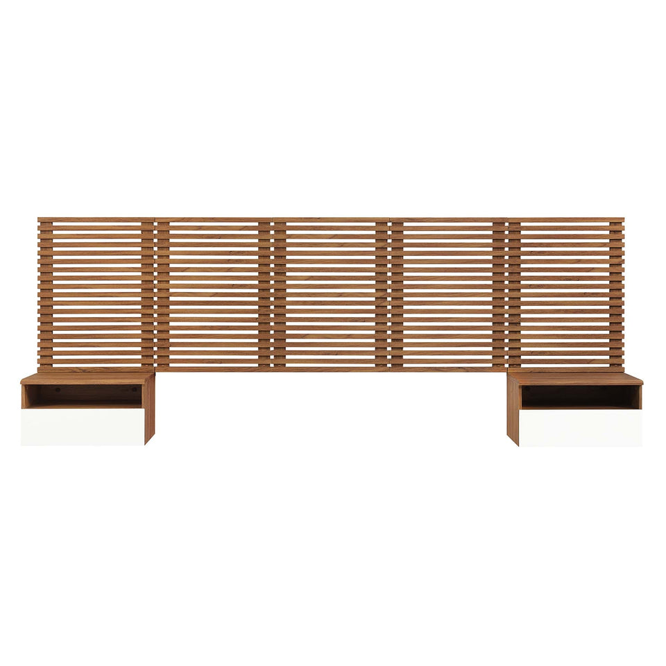 Render Wall Mount Headboard and Modern Nightstands by Modway
