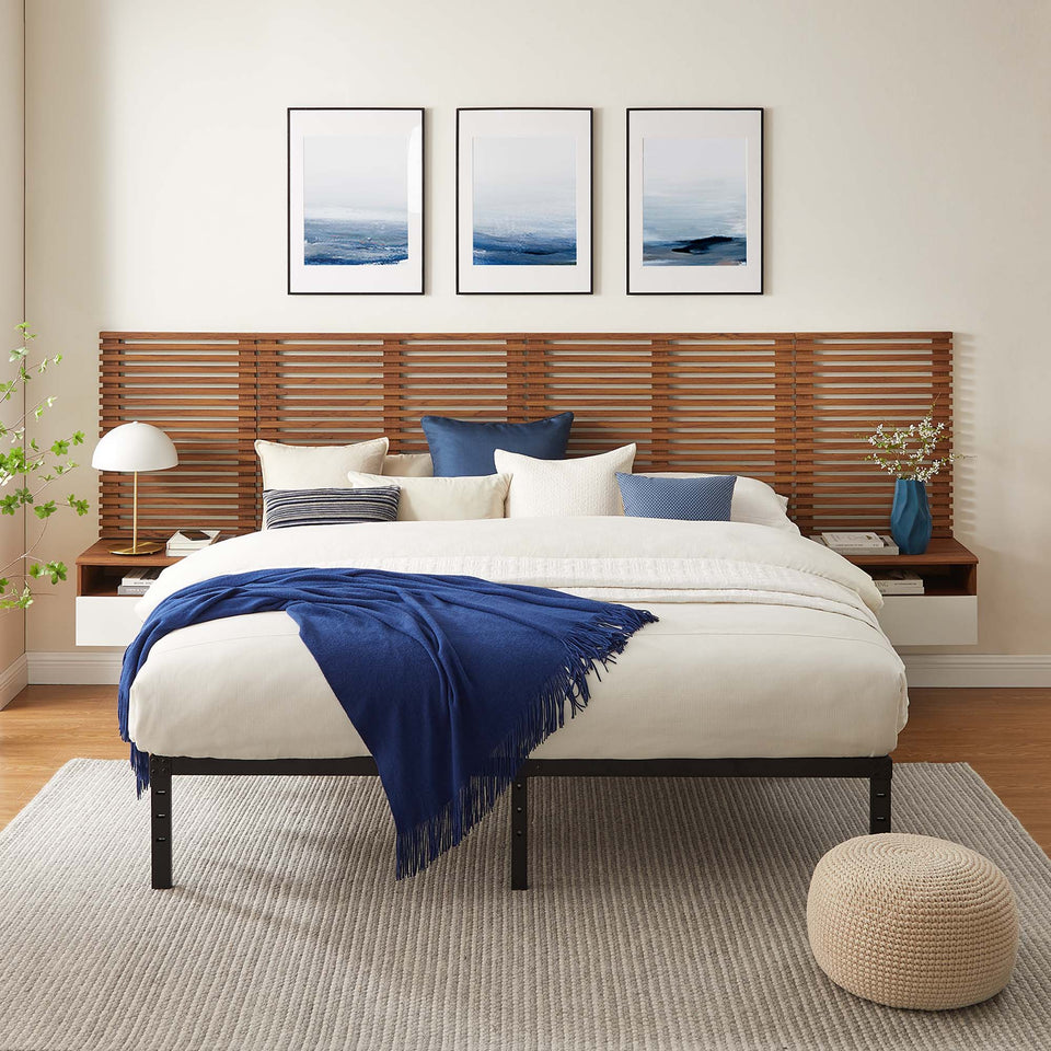 Render Wall Mount Headboard and Modern Nightstands by Modway