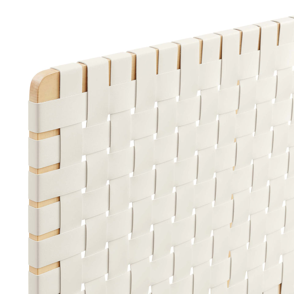 Sparta Weave Wall-Mount Vegan Leather Twin Headboard by Modway