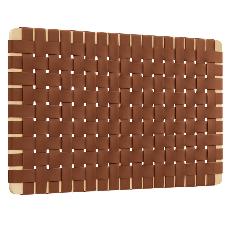 Sparta Weave Wall-Mount Vegan Leather Twin Headboard by Modway