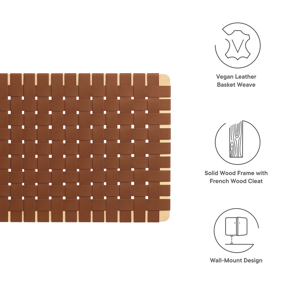 Sparta Weave Wall-Mount Vegan Leather Twin Headboard by Modway