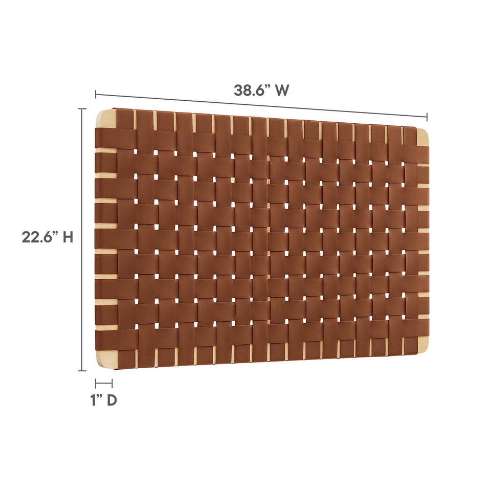 Sparta Weave Wall-Mount Vegan Leather Twin Headboard by Modway
