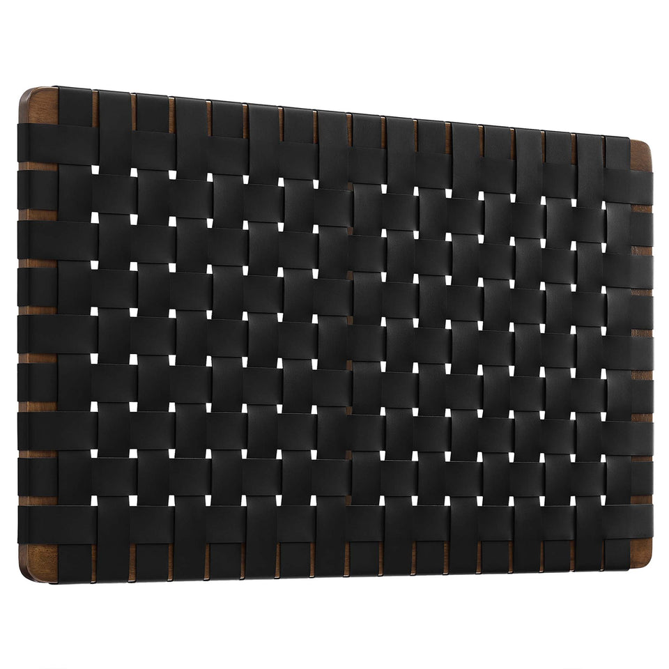 Sparta Weave Wall-Mount Vegan Leather Twin Headboard by Modway