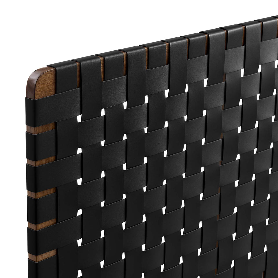 Sparta Weave Wall-Mount Vegan Leather Twin Headboard by Modway