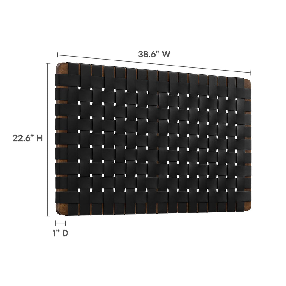 Sparta Weave Wall-Mount Vegan Leather Twin Headboard by Modway