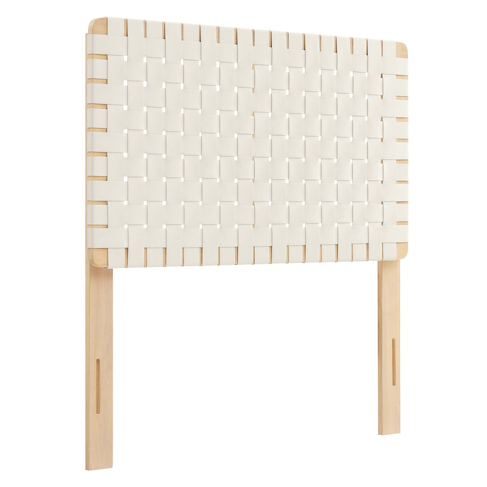 Sparta Weave Vegan Leather Twin Headboard by Modway