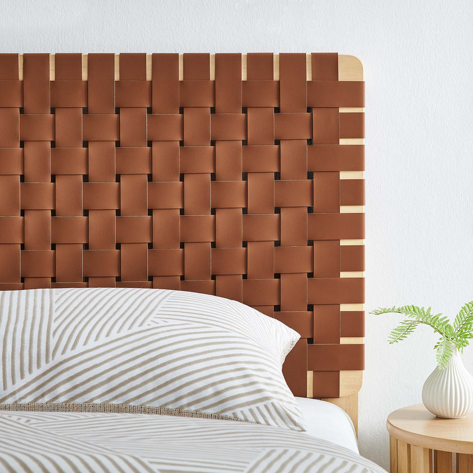 Sparta Weave Vegan Leather Twin Headboard by Modway