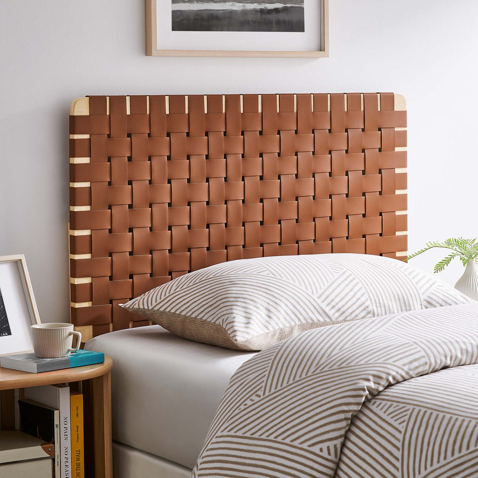 Sparta Weave Vegan Leather Twin Headboard by Modway