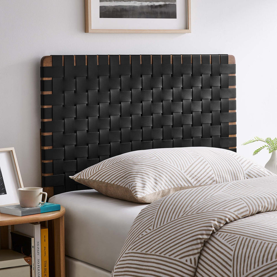 Sparta Weave Vegan Leather Twin Headboard by Modway