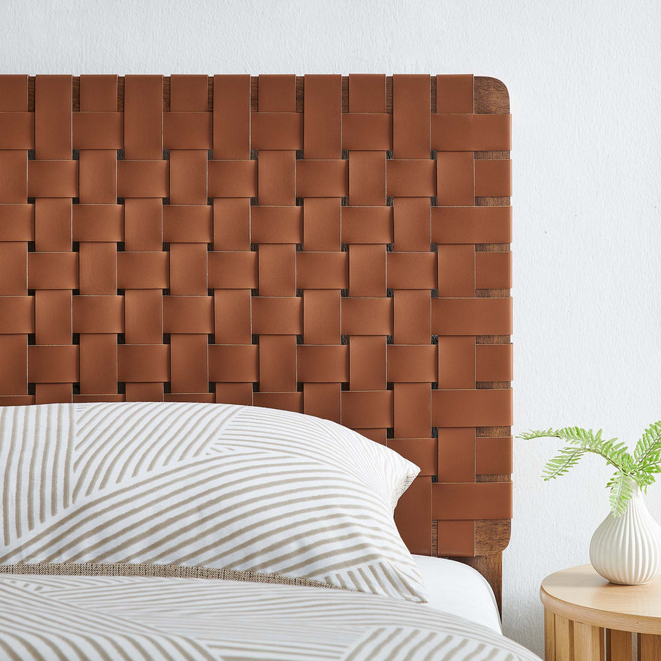Sparta Weave Vegan Leather Twin Headboard by Modway