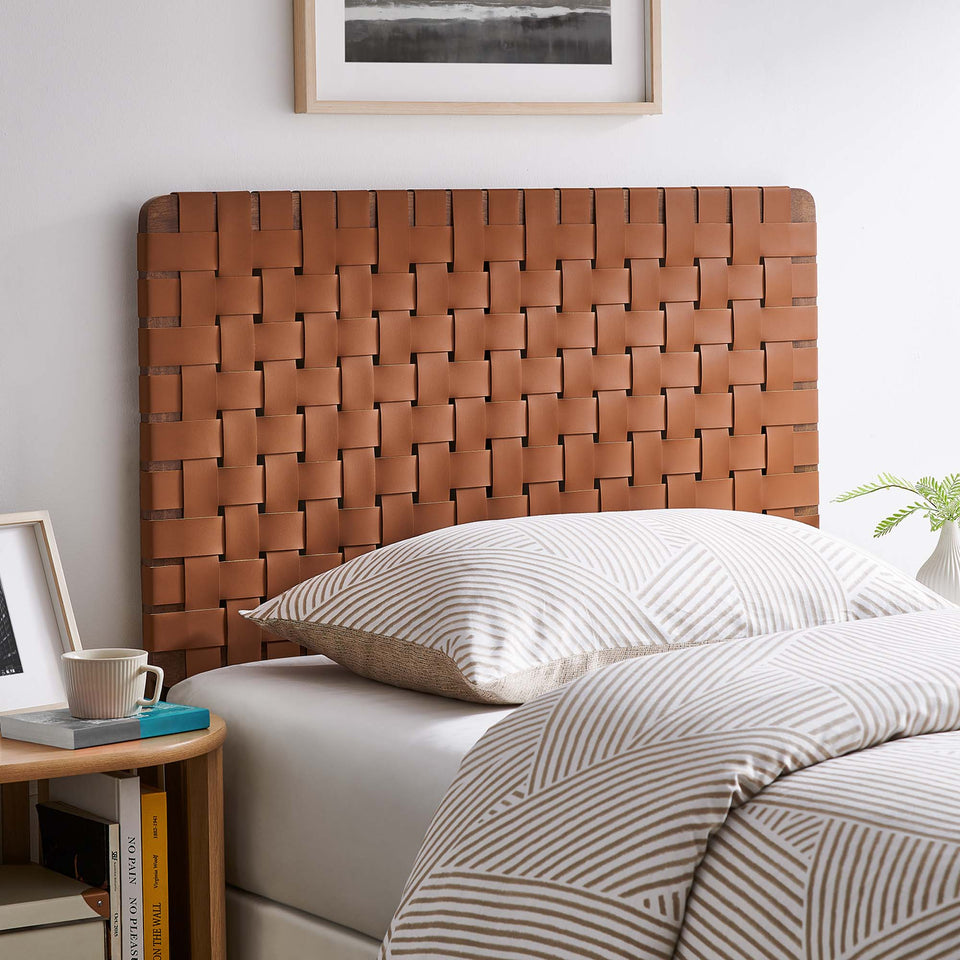 Sparta Weave Vegan Leather Twin Headboard by Modway