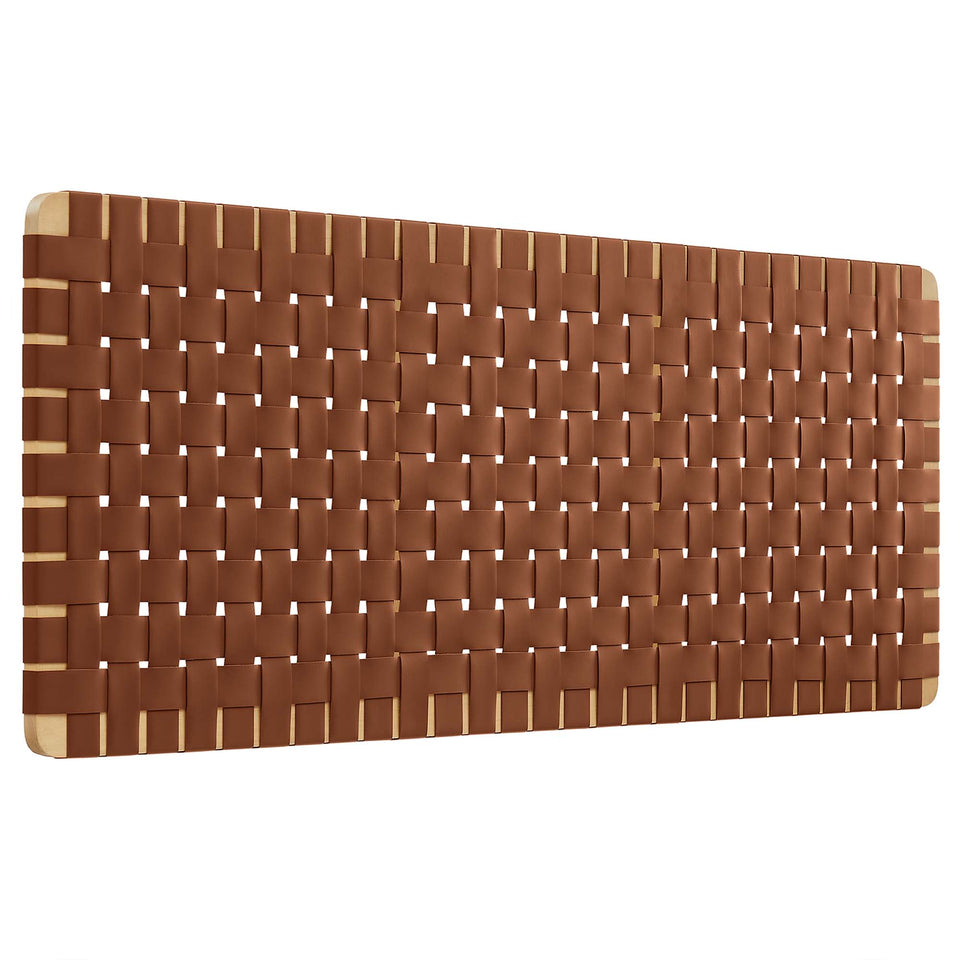 Sparta Weave Wall-Mount Vegan Leather Queen Headboard by Modway
