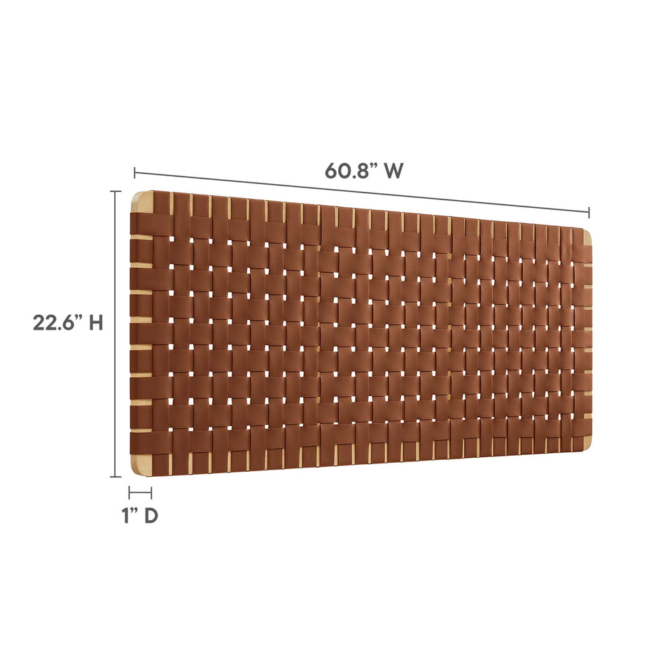 Sparta Weave Wall-Mount Vegan Leather Queen Headboard by Modway