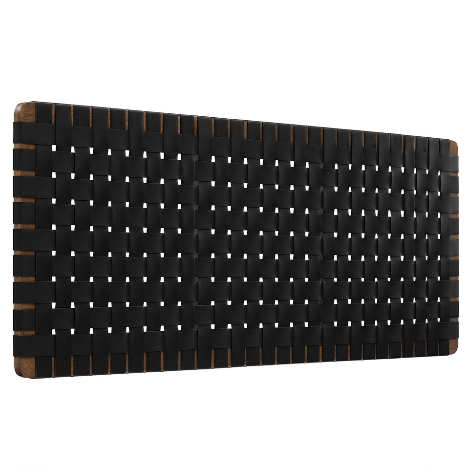 Sparta Weave Wall-Mount Vegan Leather Queen Headboard by Modway