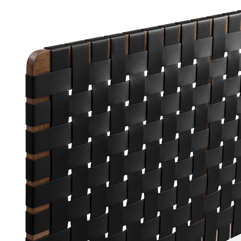 Sparta Weave Wall-Mount Vegan Leather Queen Headboard by Modway