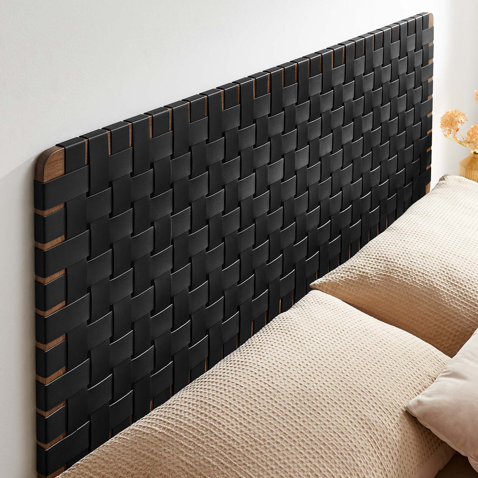 Sparta Weave Wall-Mount Vegan Leather Queen Headboard by Modway