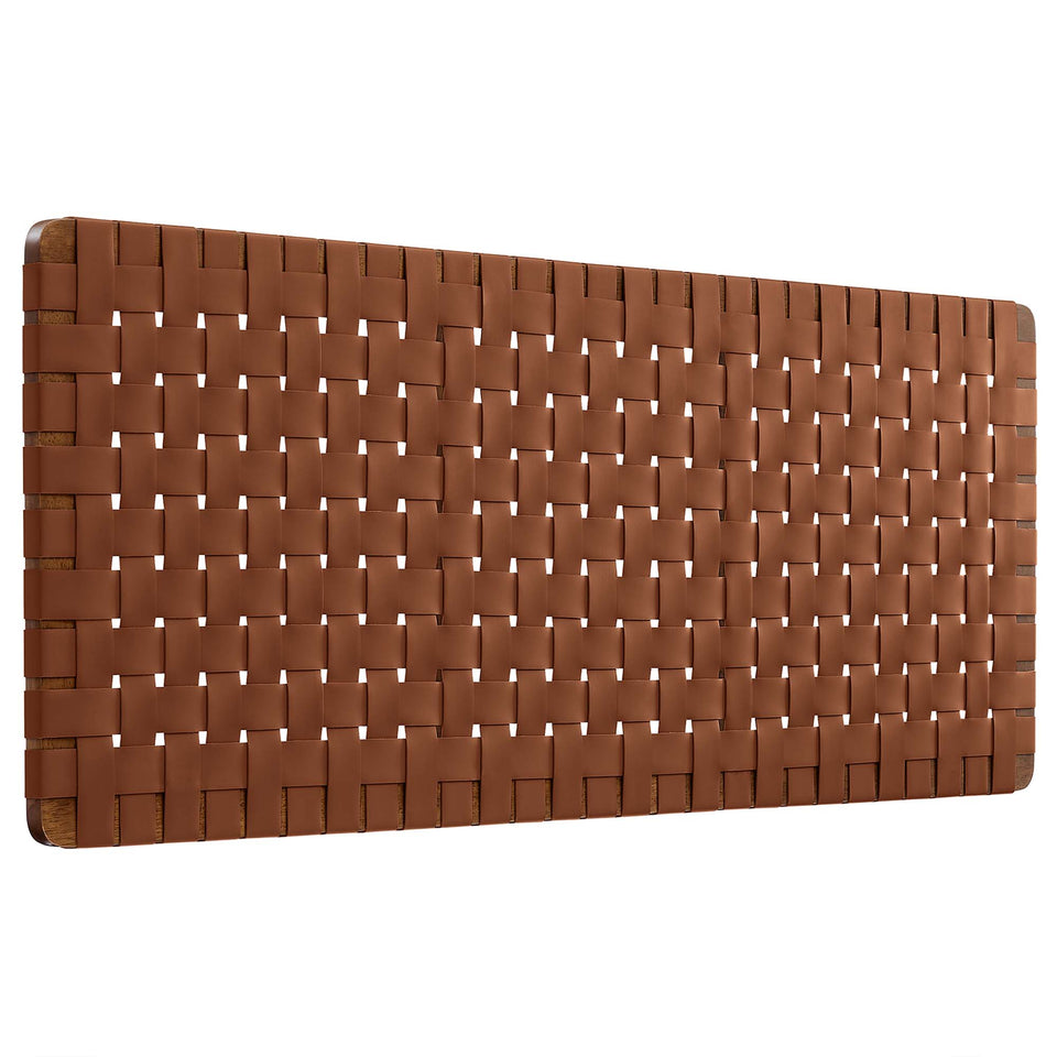 Sparta Weave Wall-Mount Vegan Leather Queen Headboard by Modway