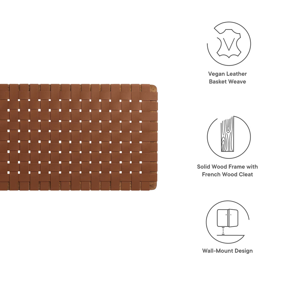 Sparta Weave Wall-Mount Vegan Leather Queen Headboard by Modway
