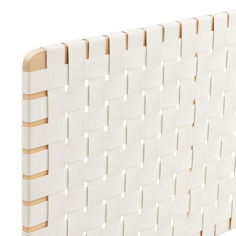 Sparta Weave Wall-Mount Vegan Leather King Headboard by Modway