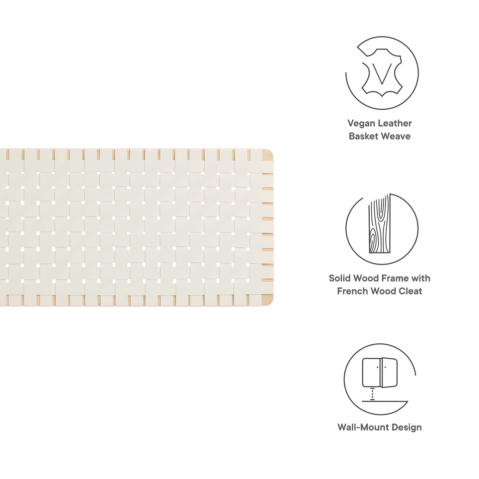 Sparta Weave Wall-Mount Vegan Leather King Headboard by Modway