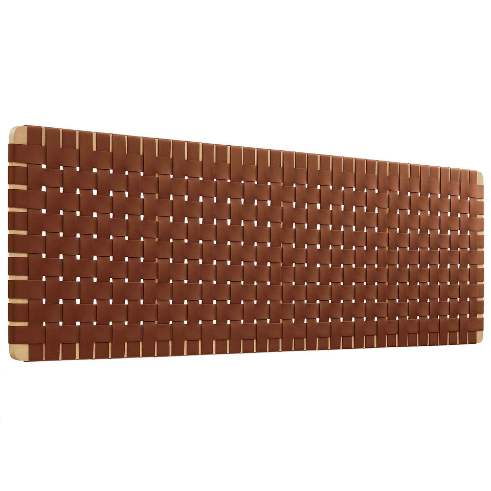 Sparta Weave Wall-Mount Vegan Leather King Headboard by Modway