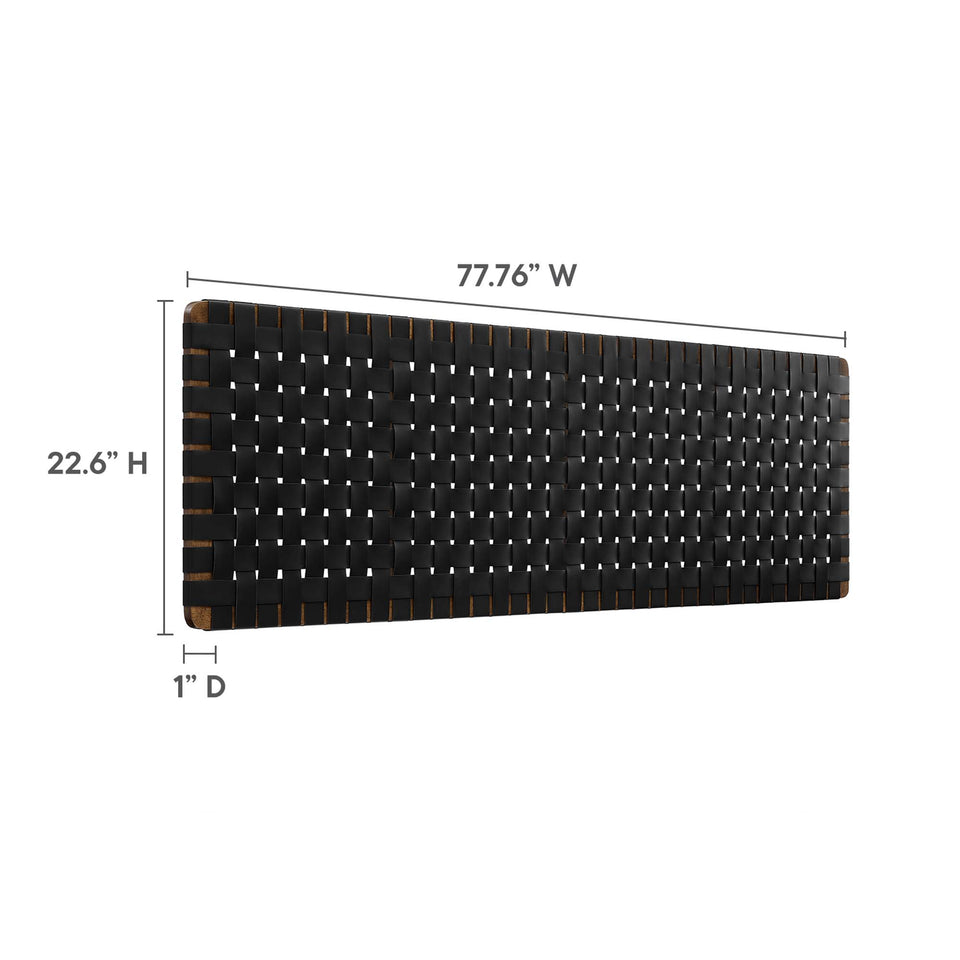 Sparta Weave Wall-Mount Vegan Leather King Headboard by Modway