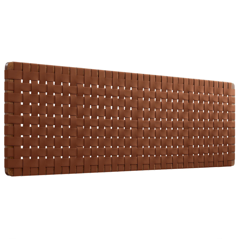 Sparta Weave Wall-Mount Vegan Leather King Headboard by Modway