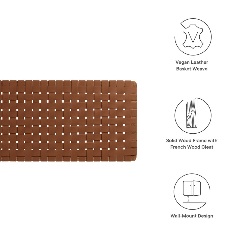 Sparta Weave Wall-Mount Vegan Leather King Headboard by Modway