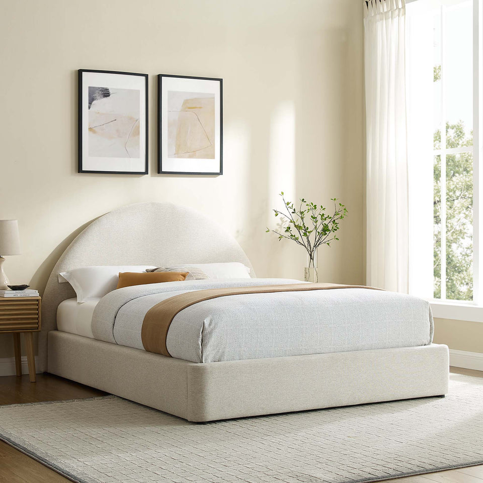 Resort Upholstered Fabric Arched Round Full Platform Bed by Modway