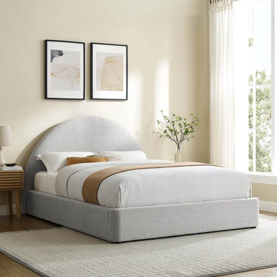 Resort Upholstered Fabric Arched Round Full Platform Bed by Modway