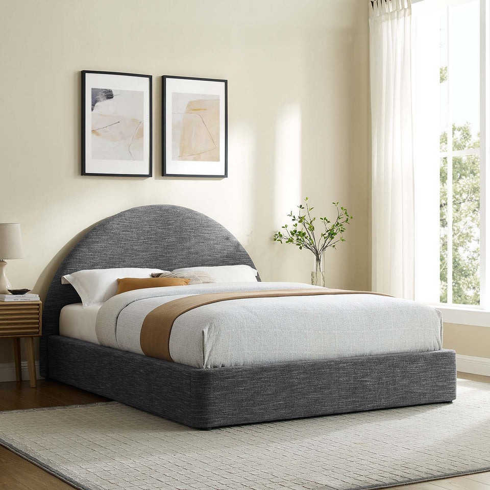 Resort Upholstered Fabric Arched Round King Platform Bed by Modway