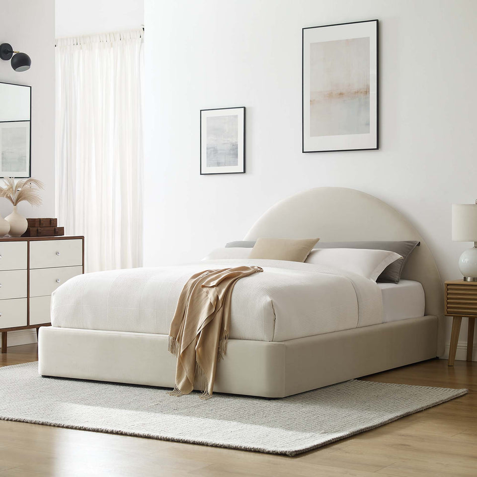Resort Performance Velvet Arched Round King Platform Bed by Modway