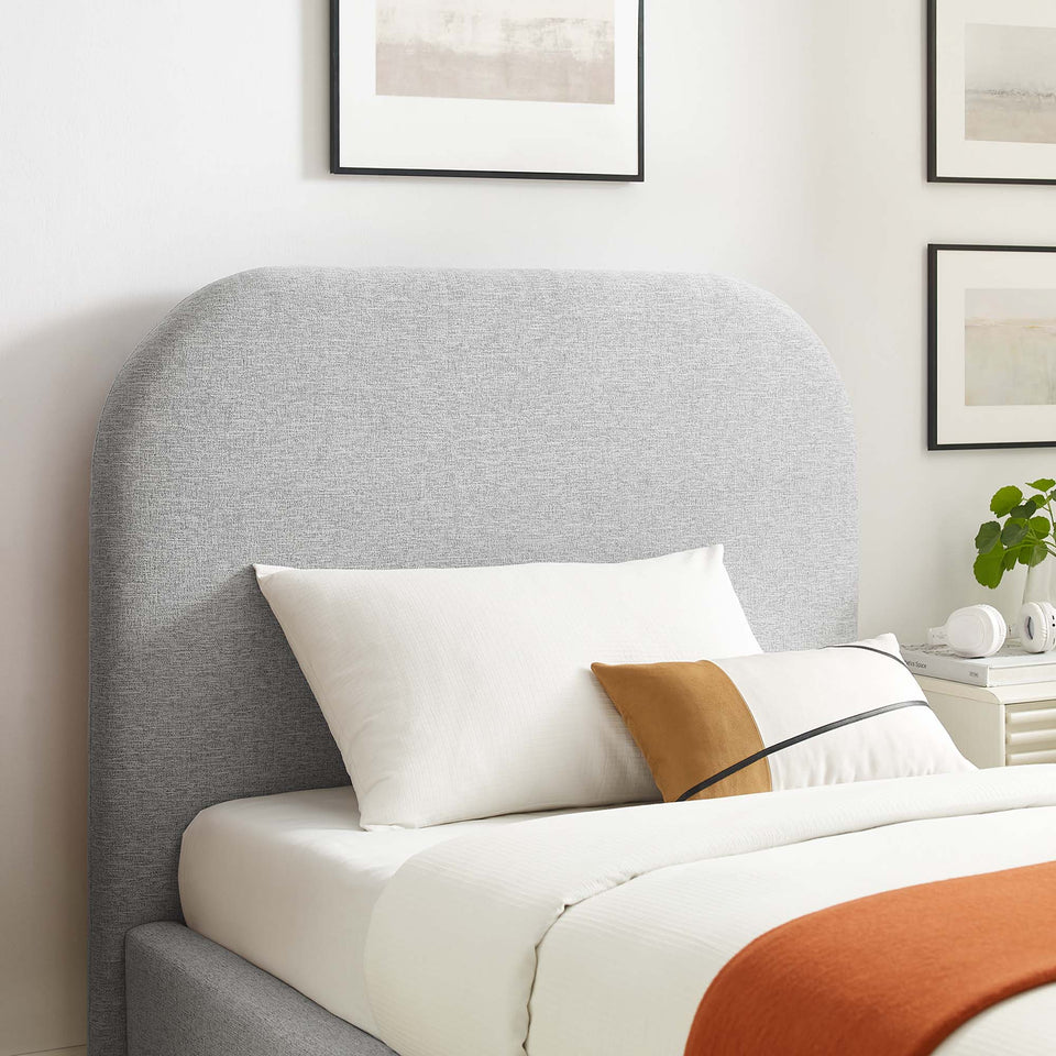 Keynote Upholstered Fabric Curved Twin Platform Bed by Modway