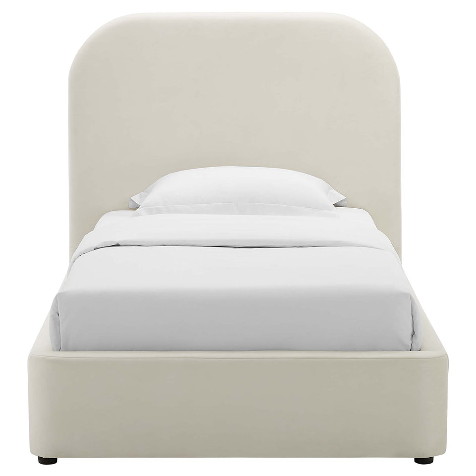 Keynote Performance Velvet Curved Twin Platform Bed by Modway