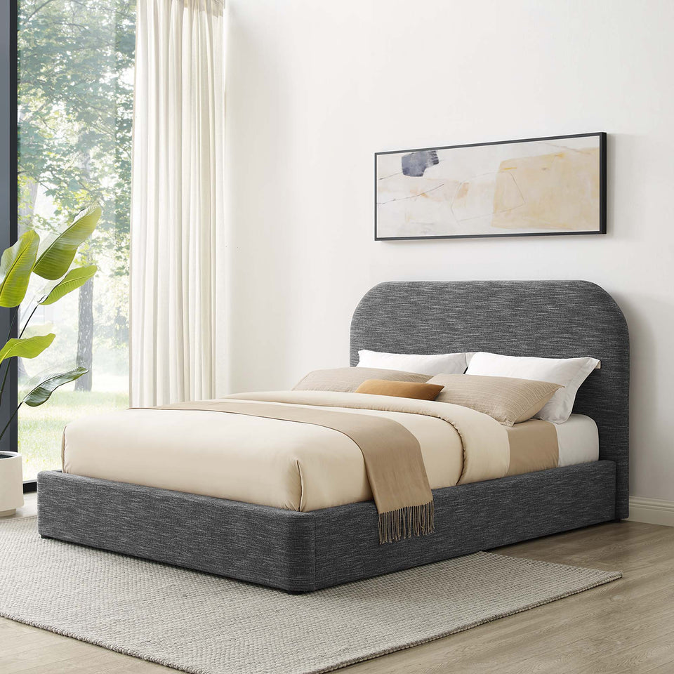 Keynote Upholstered Fabric Curved Full Platform Bed by Modway