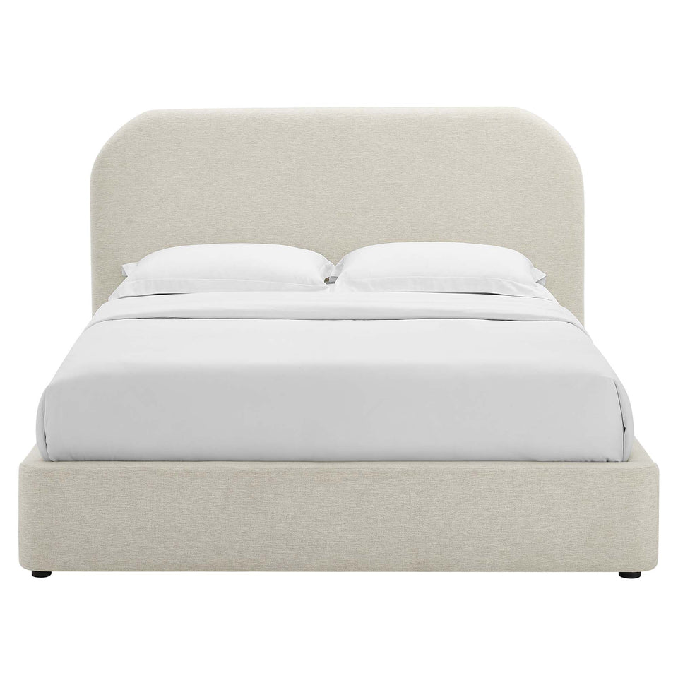 Keynote Upholstered Fabric Curved Queen Platform Bed by Modway