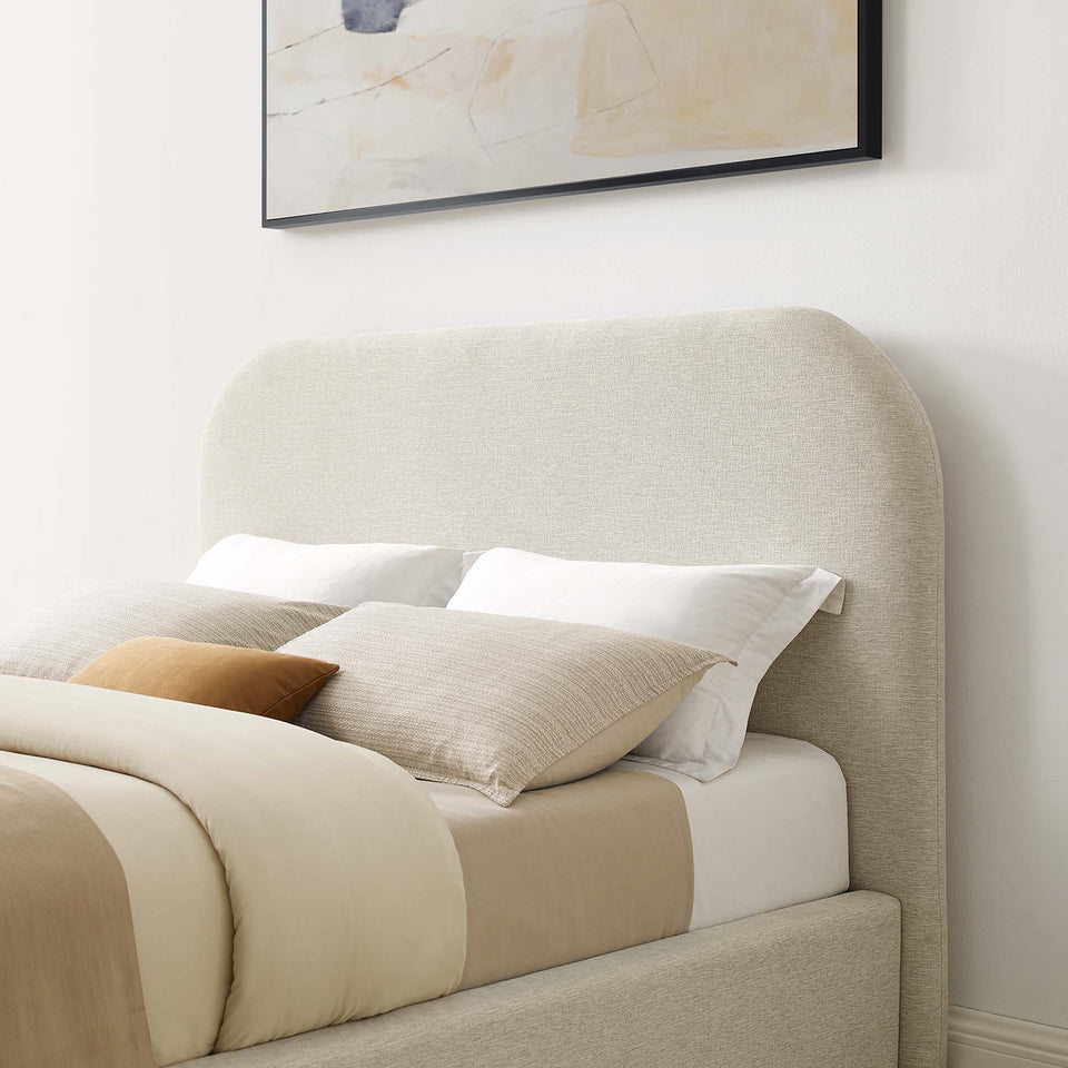 Keynote Upholstered Fabric Curved Queen Platform Bed by Modway