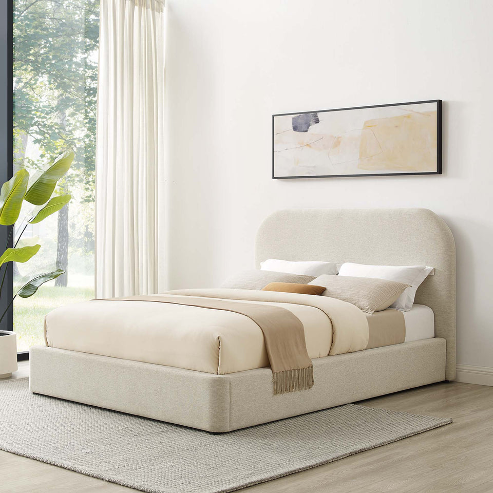 Keynote Upholstered Fabric Curved King Platform Bed by Modway