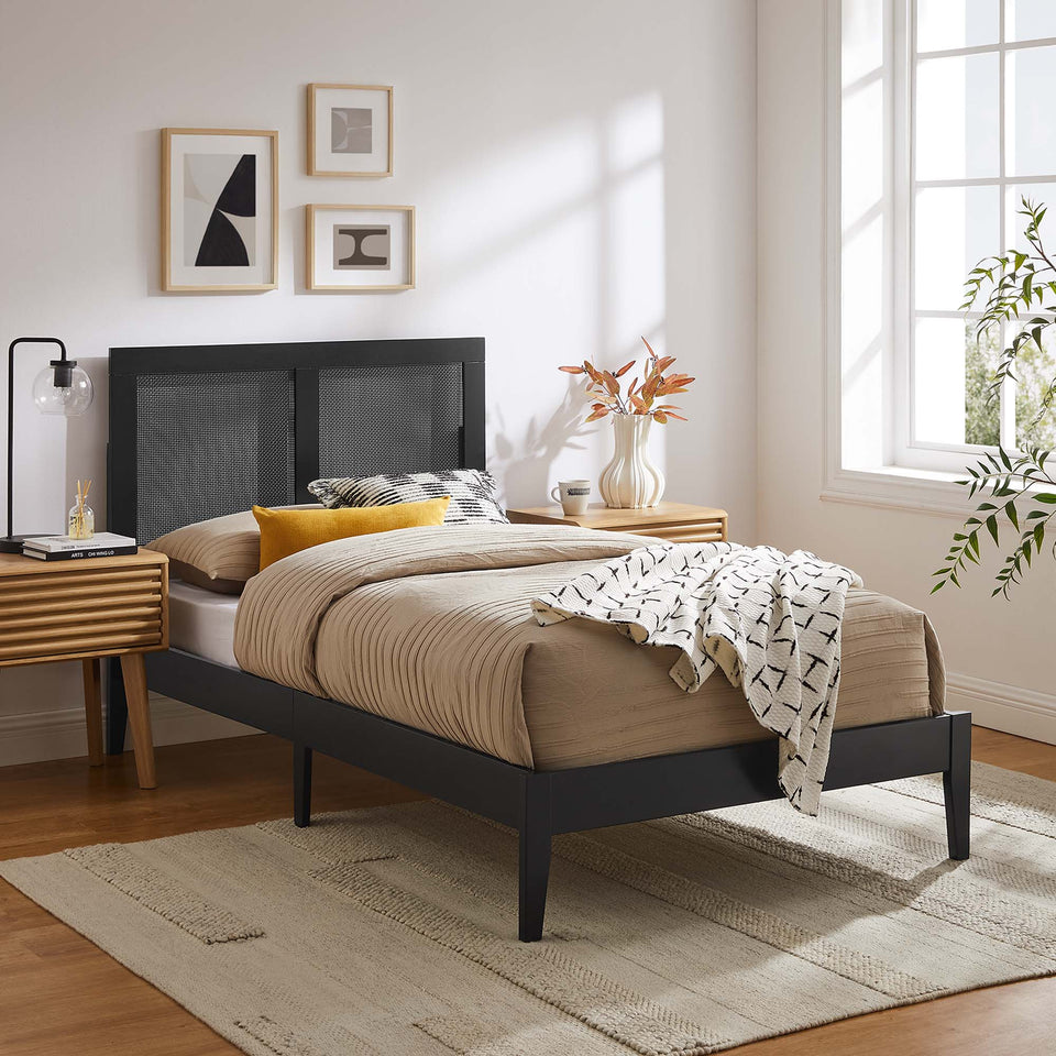 Sirocco Rattan and Wood Twin Platform Bed by Modway